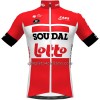 Completo Maglia + Pantaloncino con bretelle 2022 Lotto Soudal Manica Corta Rosso Bianco